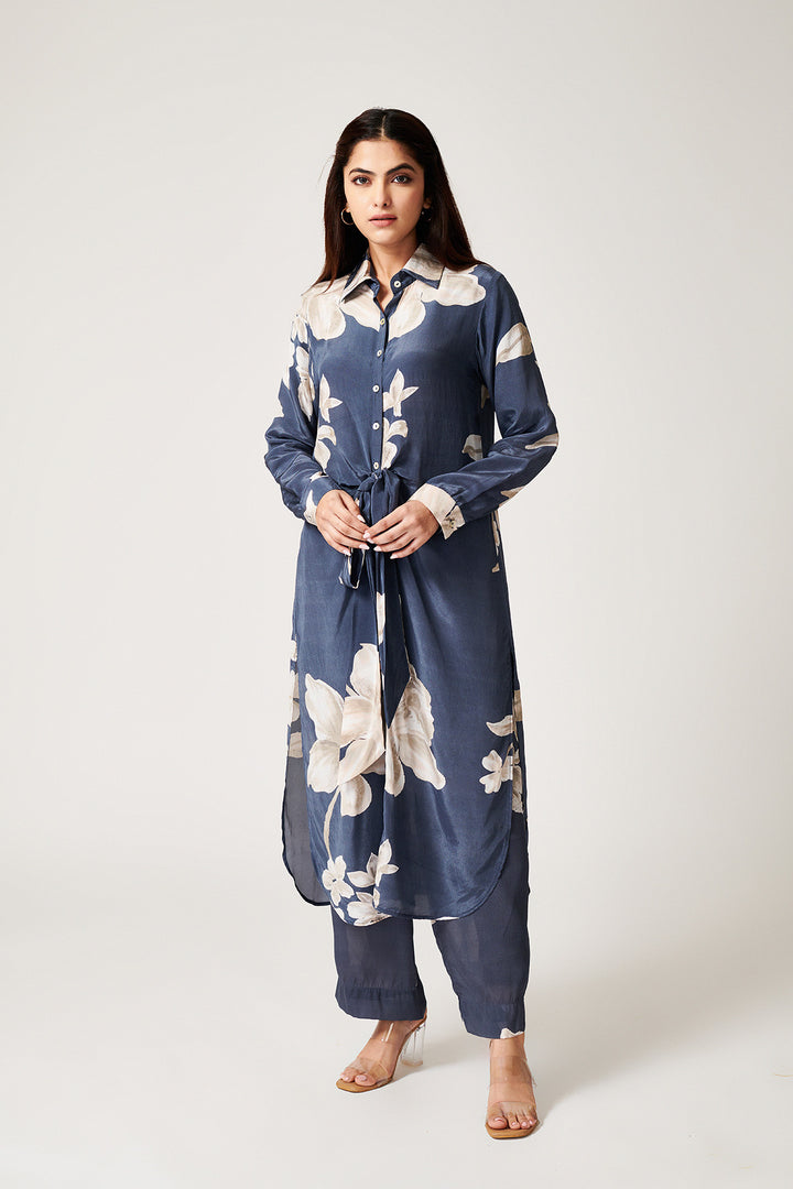 Jasmine Grey Wrap Kurta - Set of 2