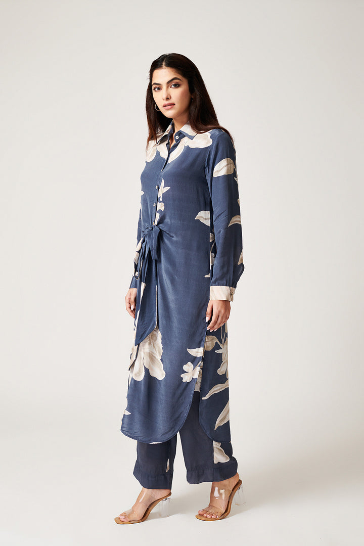 Jasmine Grey Wrap Kurta - Set of 2