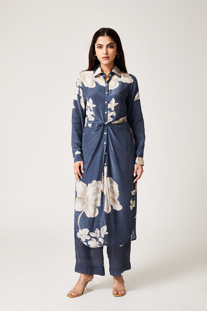 Jasmine Grey Wrap Kurta - Set of 2