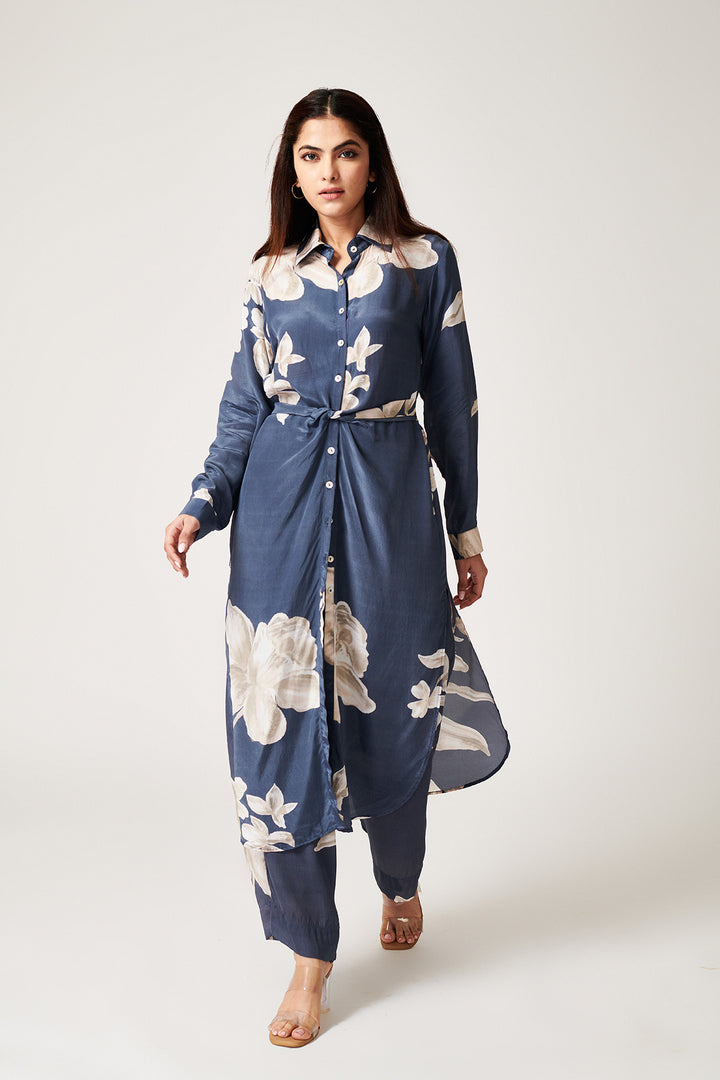 Jasmine Grey Wrap Kurta - Set of 2