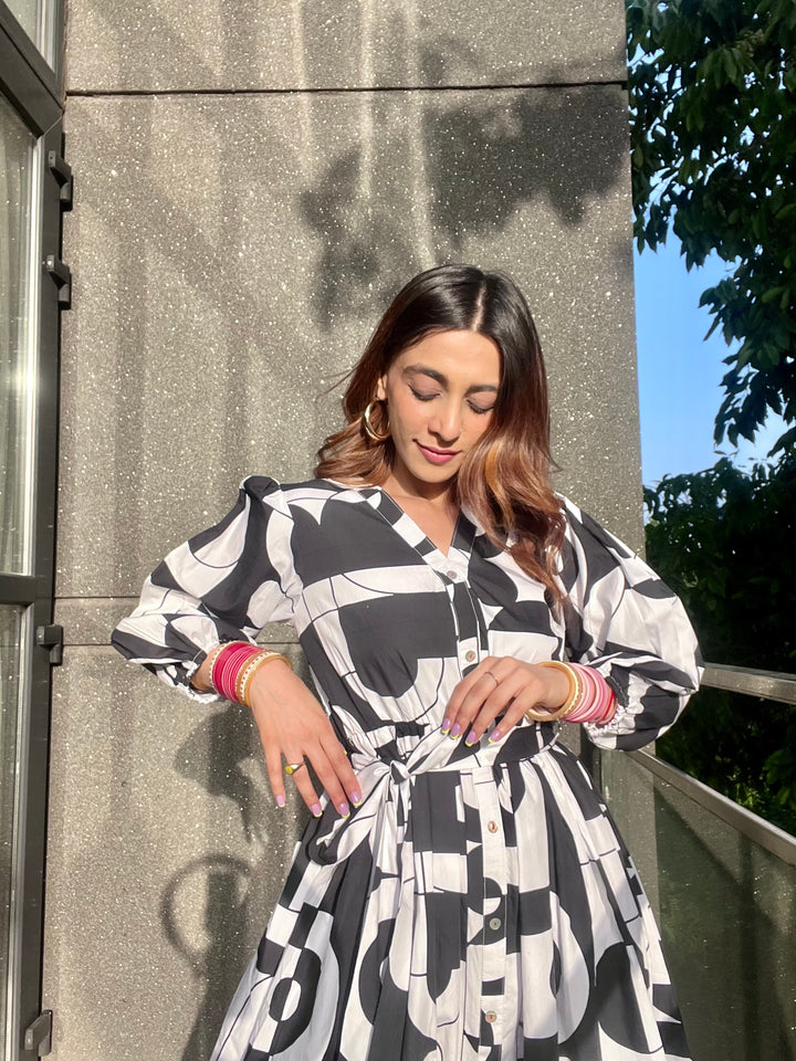 Mehak Jain in Black Abstract Dress