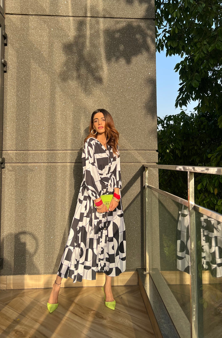 Mehak Jain in Black Abstract Dress