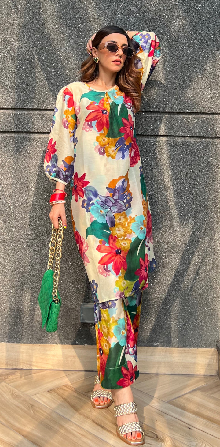 Mehak in Songs of Summer White Pleated Kurta Set of 2