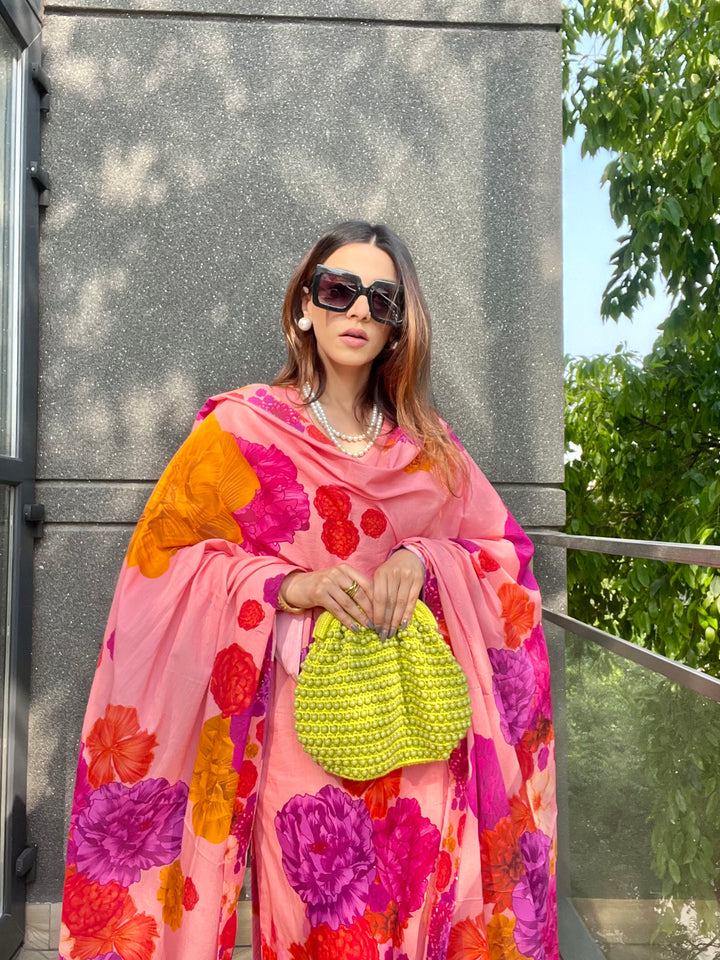 Mehak Jain In Peach Blossom Kurta Palazo Set of 3