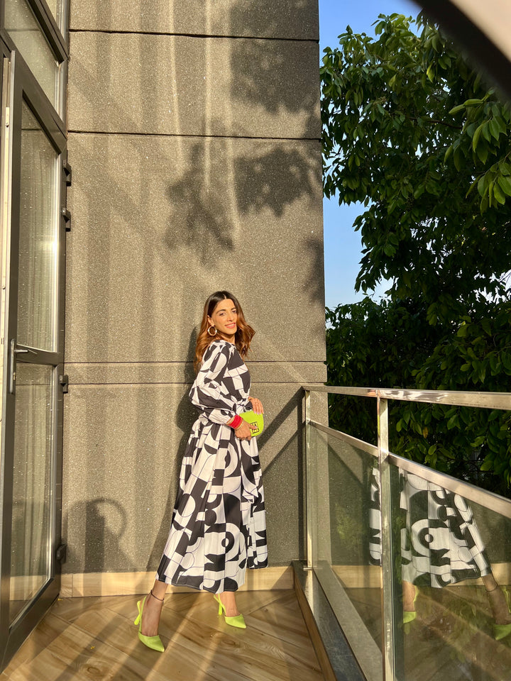 Mehak Jain in Black Abstract Dress