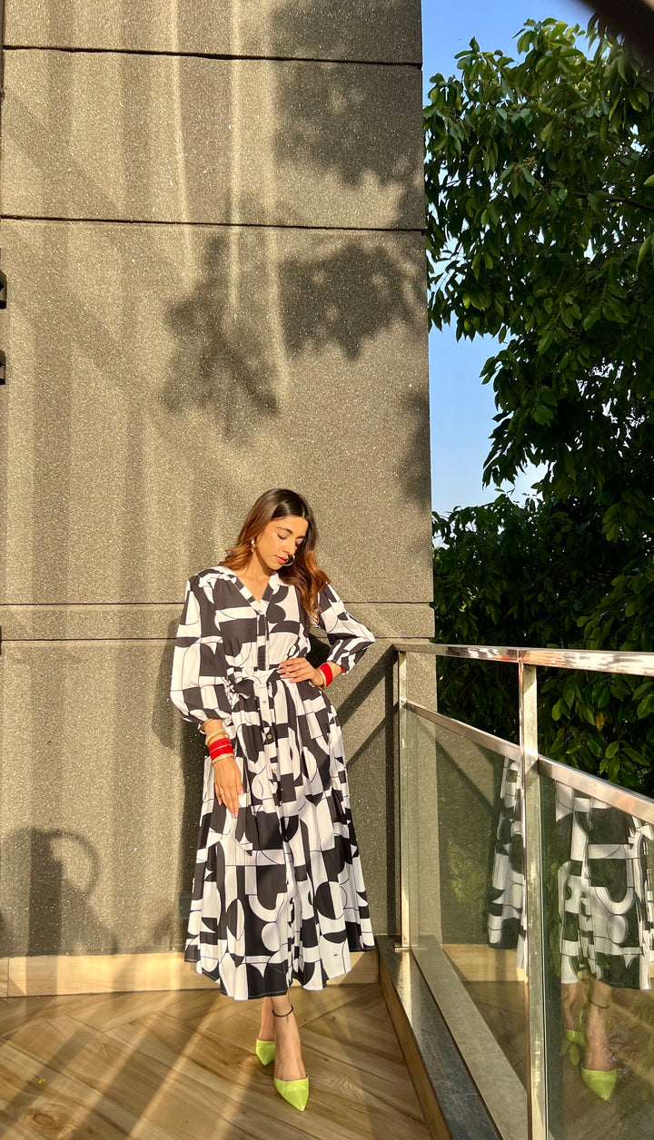 Mehak Jain in Black Abstract Dress