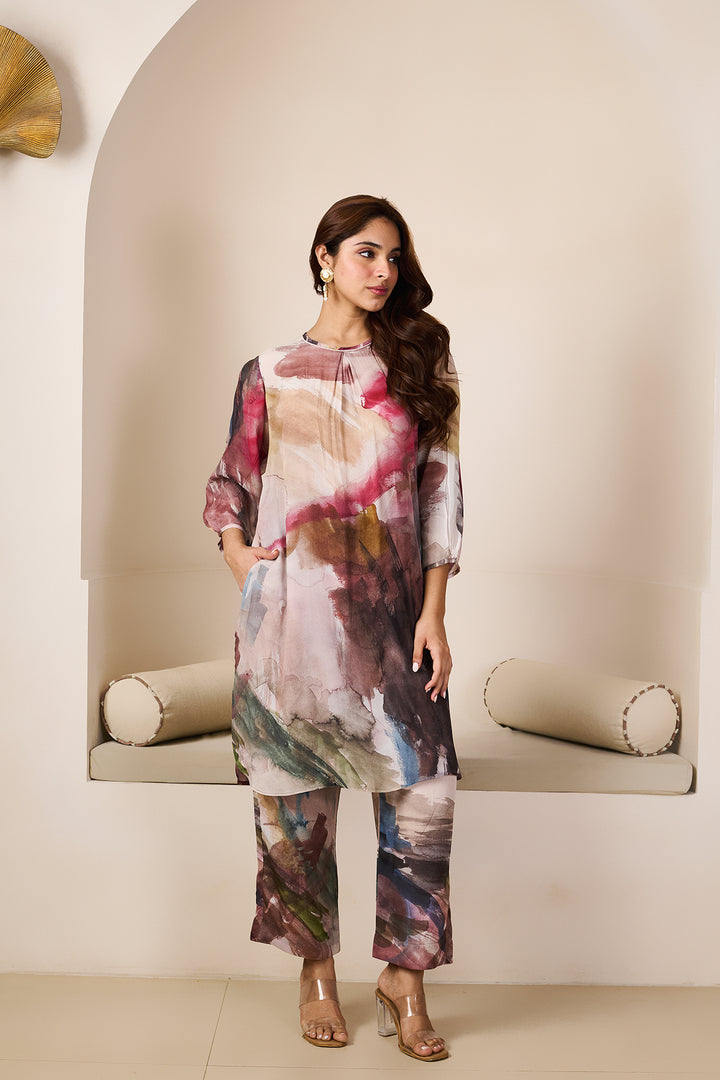 Feriha White Pintuck Kurta - Set of 2