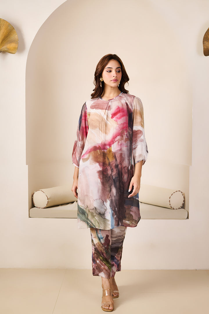 Feriha White Pintuck Kurta - Set of 2
