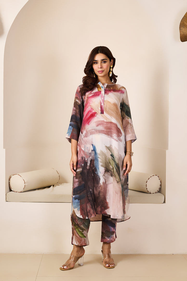 Feriha White Long Kurta - Set of 2