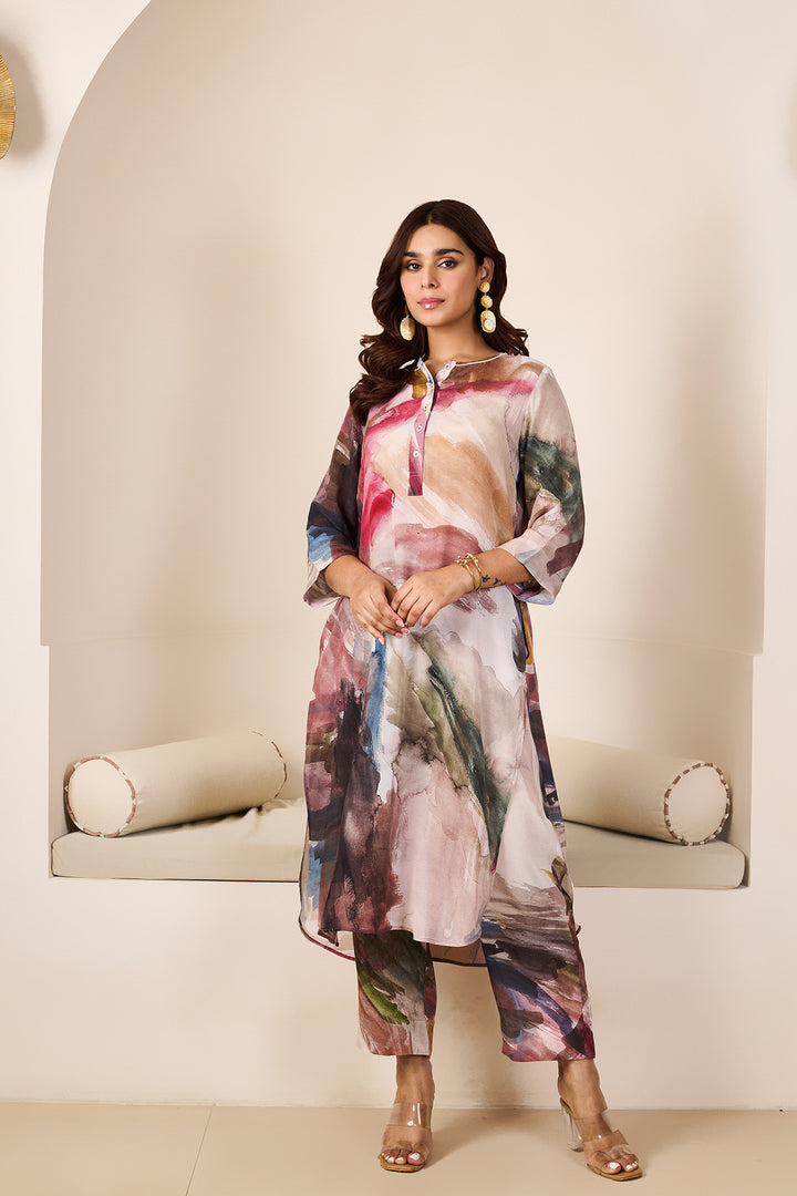 Feriha White Long Kurta - Set of 2