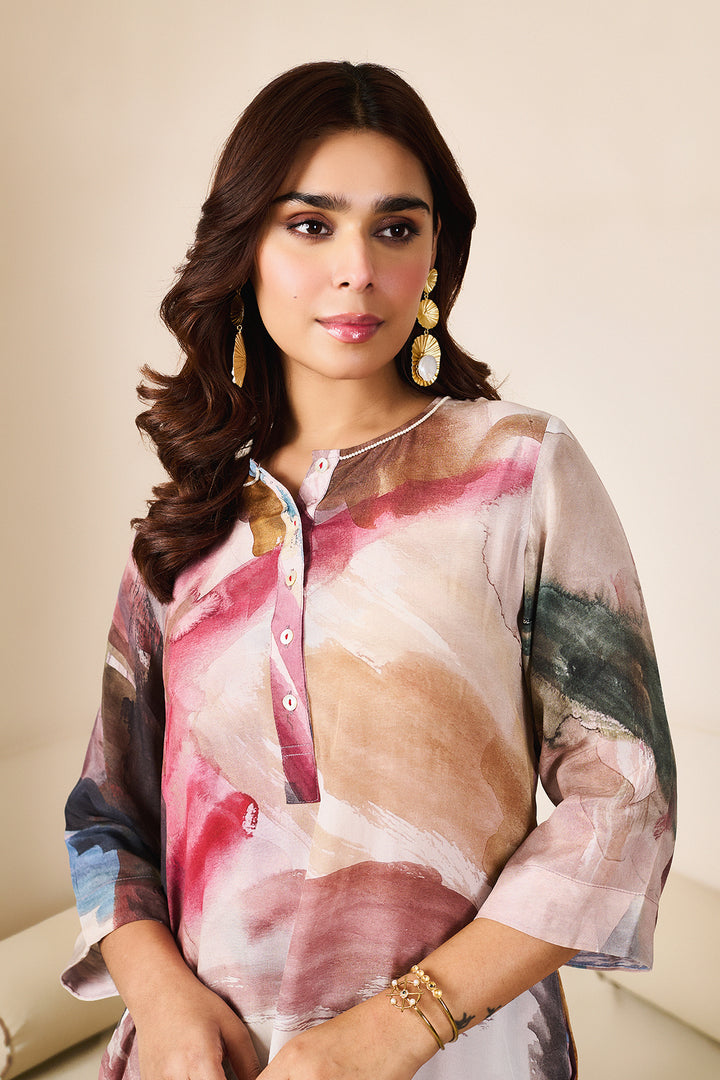 Feriha White Long Kurta - Set of 2
