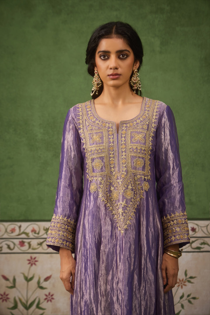 Reet Lilac Tissue Anarkali Kurta Set of 3