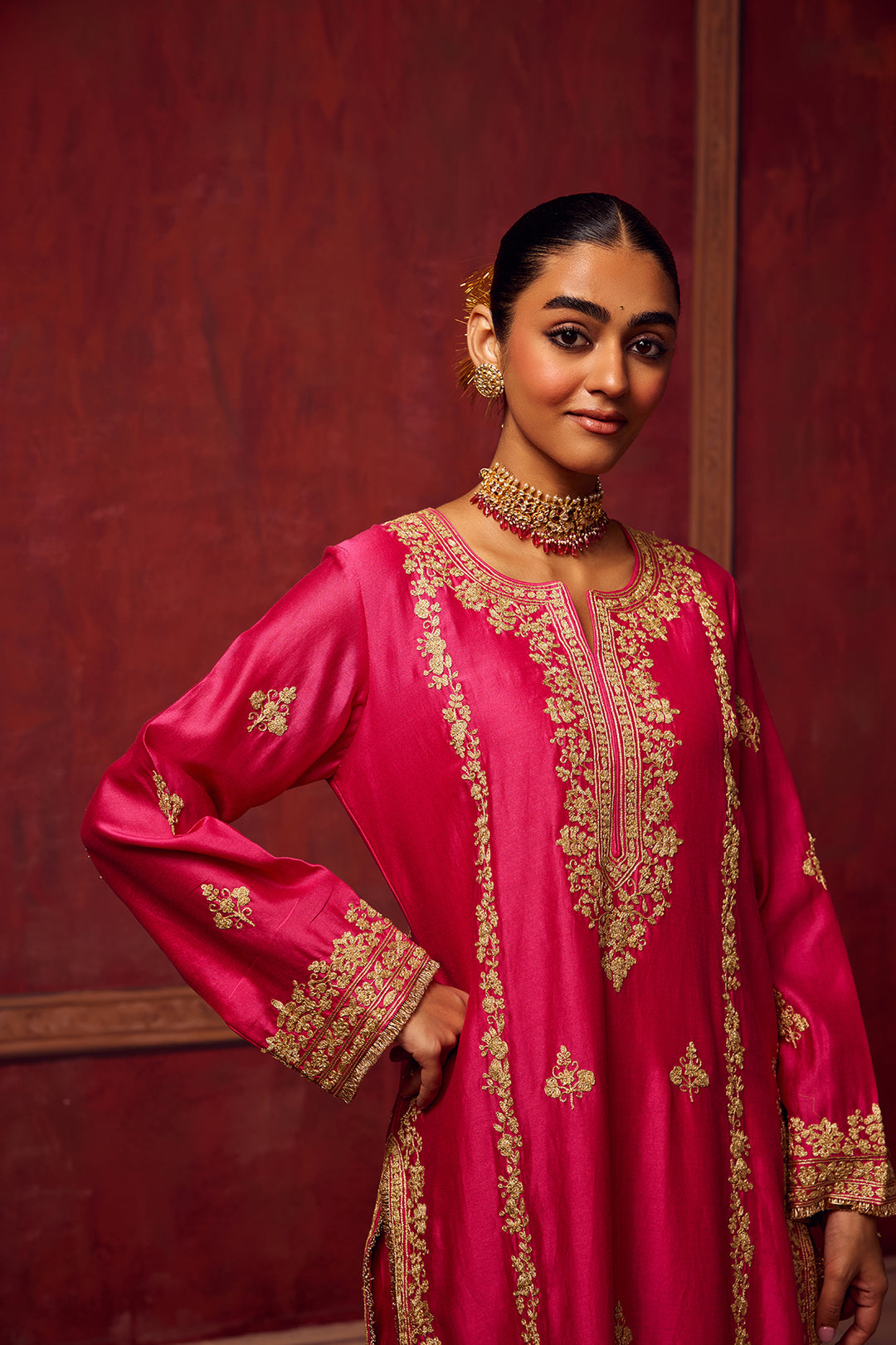 Hot Pink Inayat Kurta Set of 3