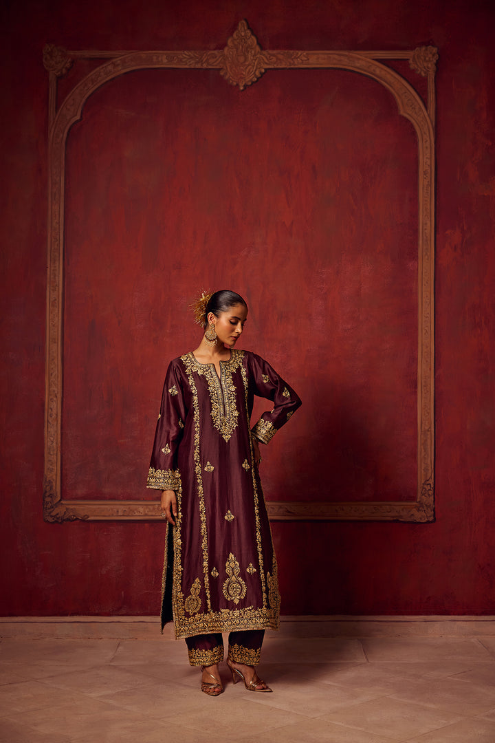 Brown Inayat Kurta Set of 3
