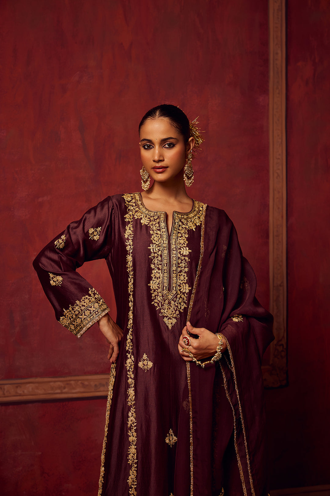 Brown Inayat Kurta Set of 3