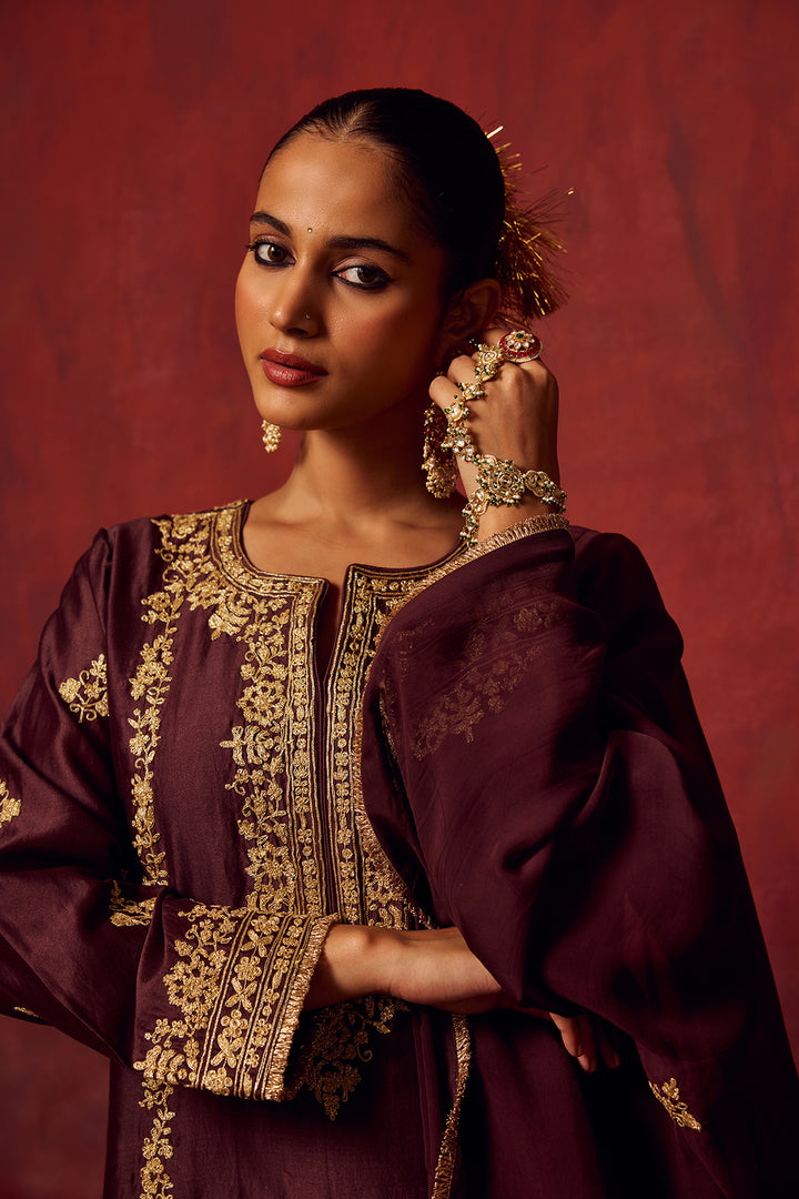 Brown Inayat Kurta Set of 3