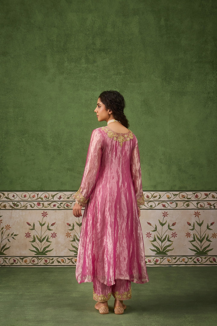 Reet Mauve Tissue Anarkali Kurta Set of 3