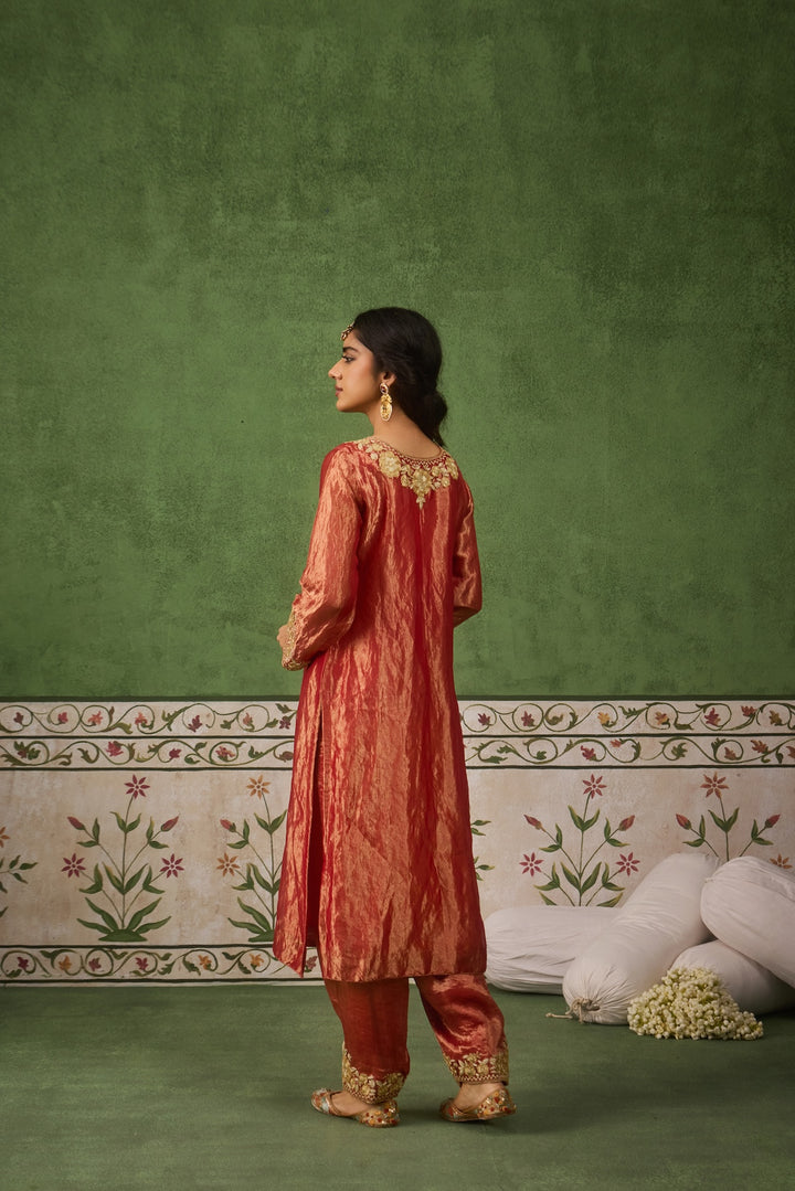 Reet Red Tissue Kurta Set of 3