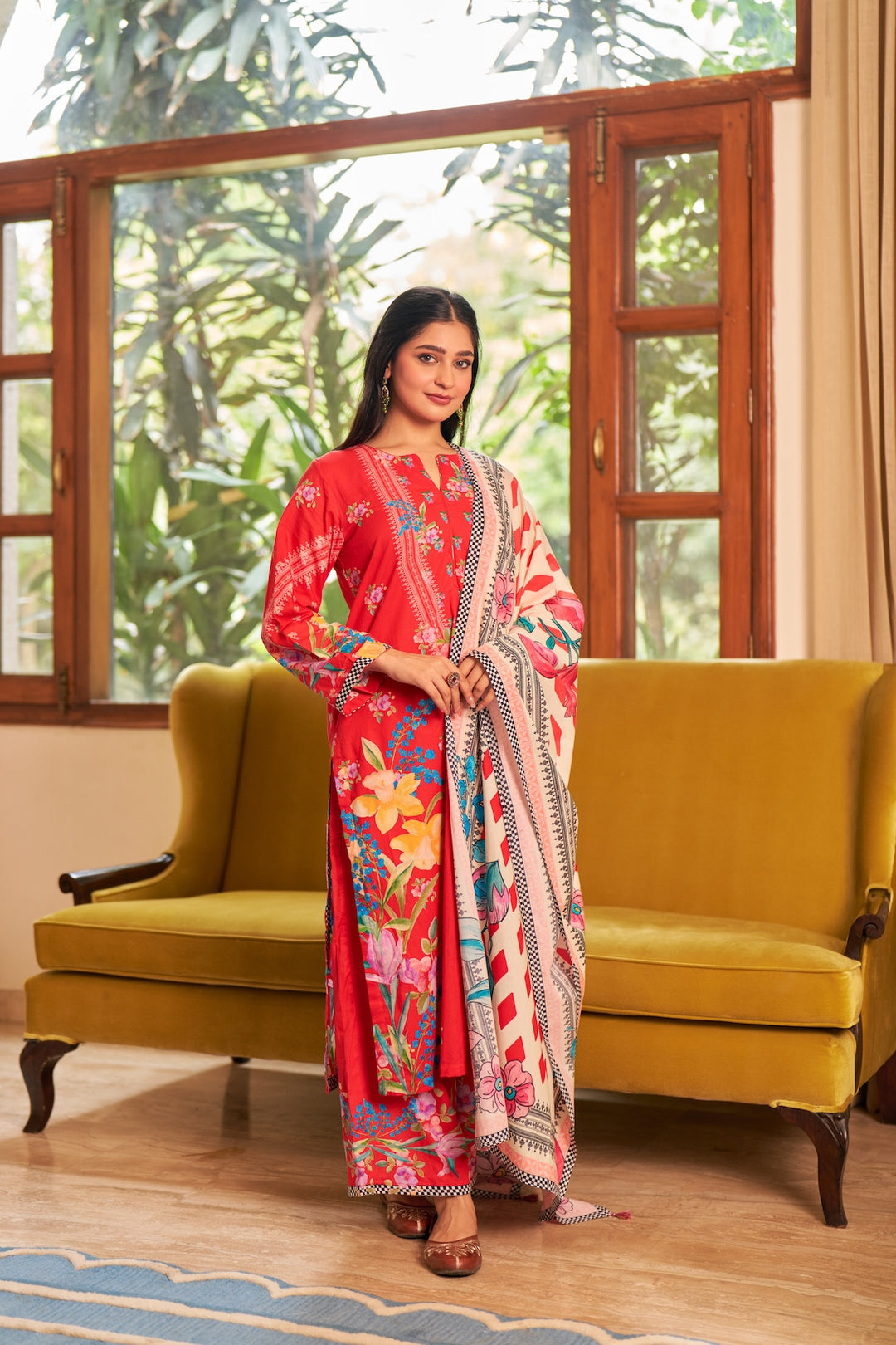 Dhwani Red White Kurta Set of 3