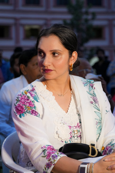 Sania Mirza in Gul-Boota KURTA WITH PALAZO AND DUPATTA- SET OF 3