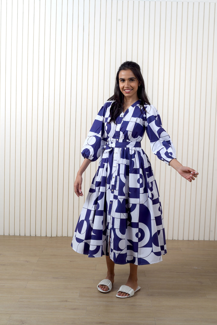 Blue Abstract Dress