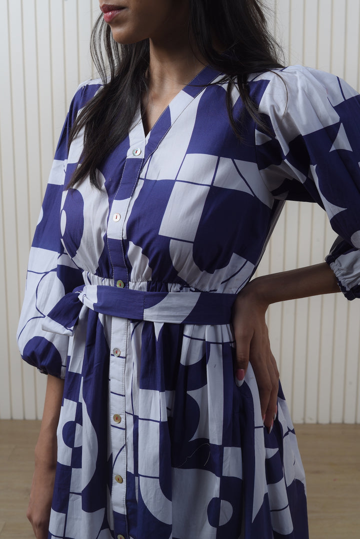Blue Abstract Dress
