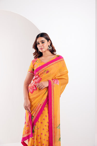 Kamal Yellow Saree