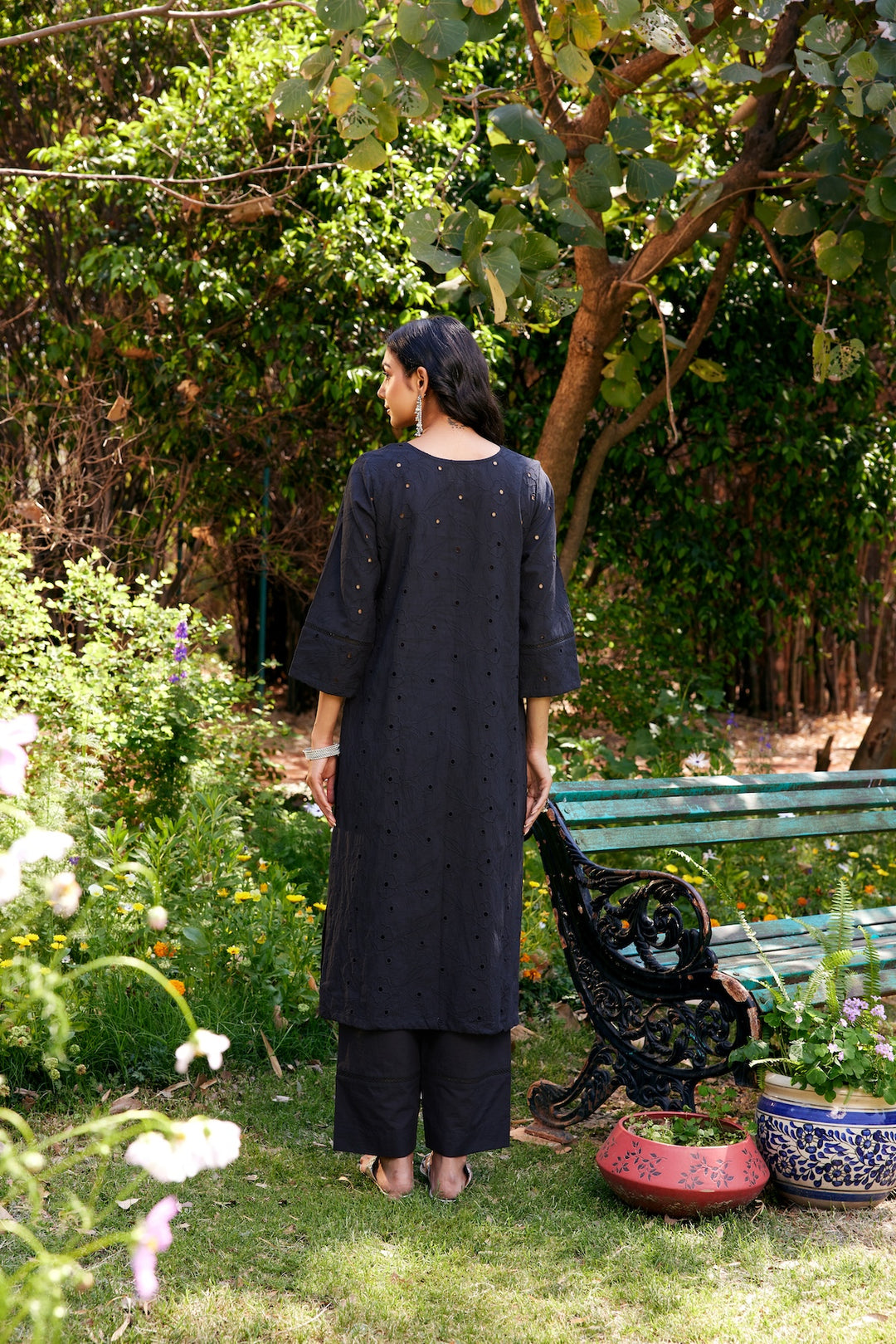 Noor Black Shifli Cotton Kurta-Set of 3