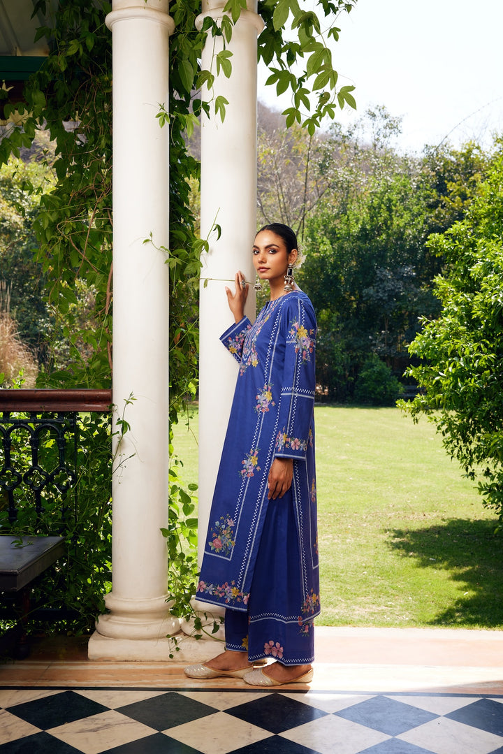 Gulzaar Blue Checked Kurta Set of 3