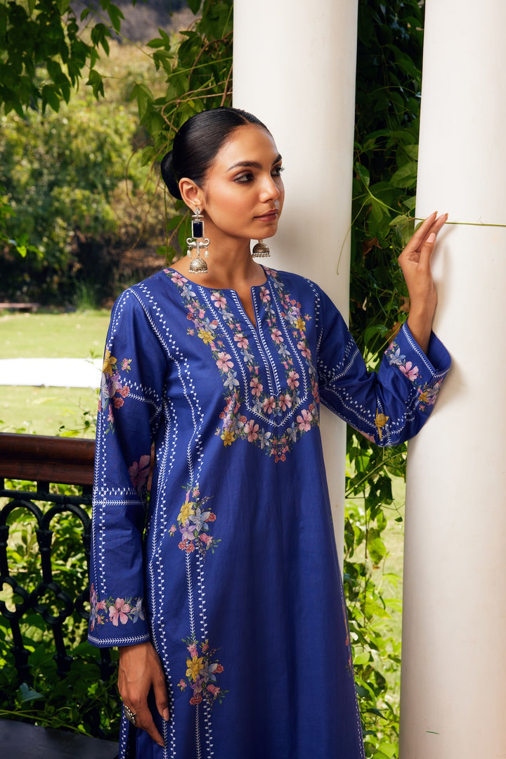 Gulzaar Blue Checked Kurta Set of 3