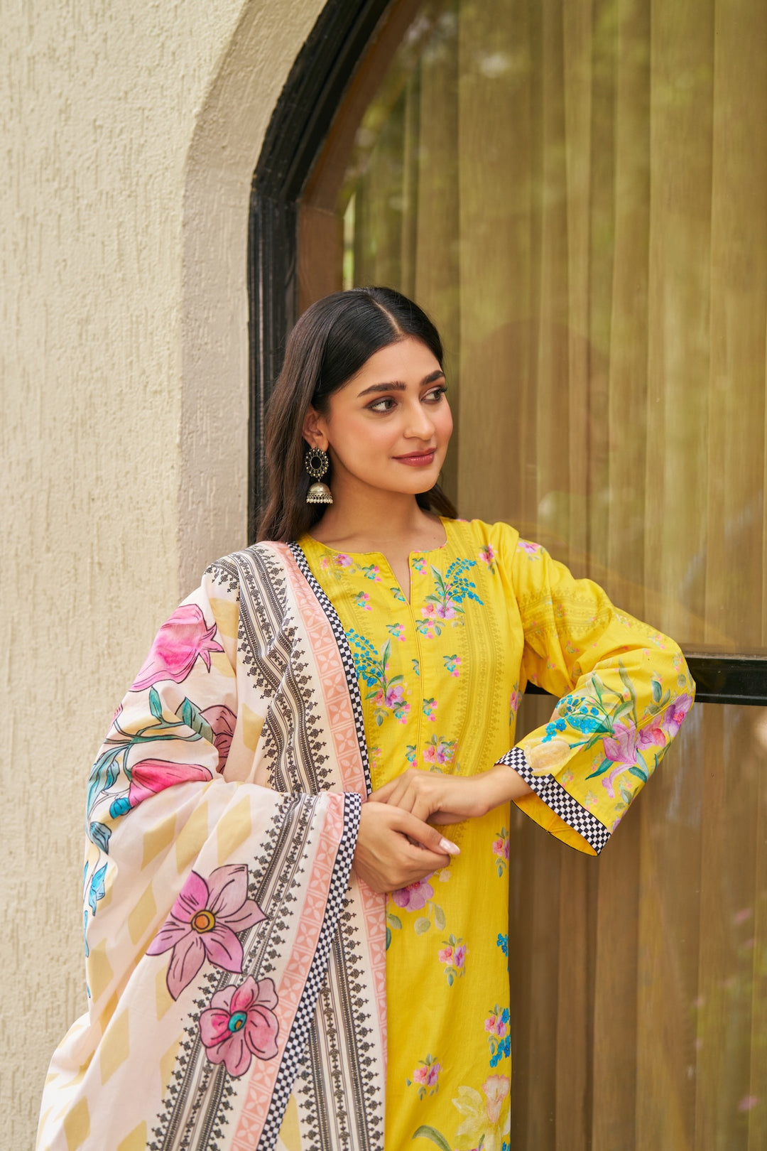 Dhwani Yellow Off-White Kurta Set of 3