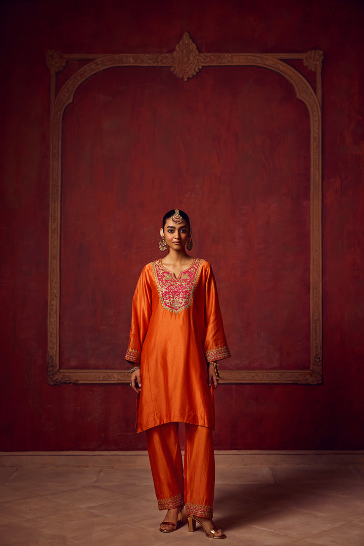 Raunaq Orange Pink Kurta Set of 3