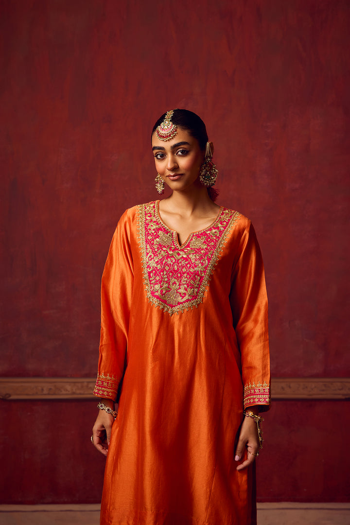 Raunaq Orange Pink Kurta Set of 3