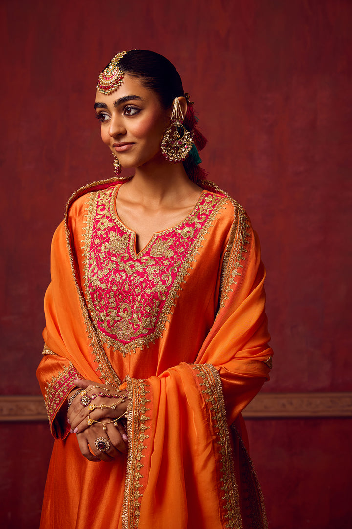 Raunaq Orange Pink Kurta Set of 3