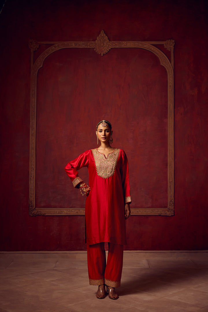 Raunaq Red Pink Kurta Set of 3
