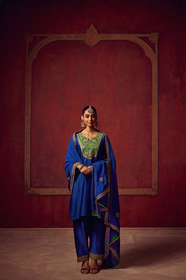 Raunaq Blue Green Kurta Set of 3