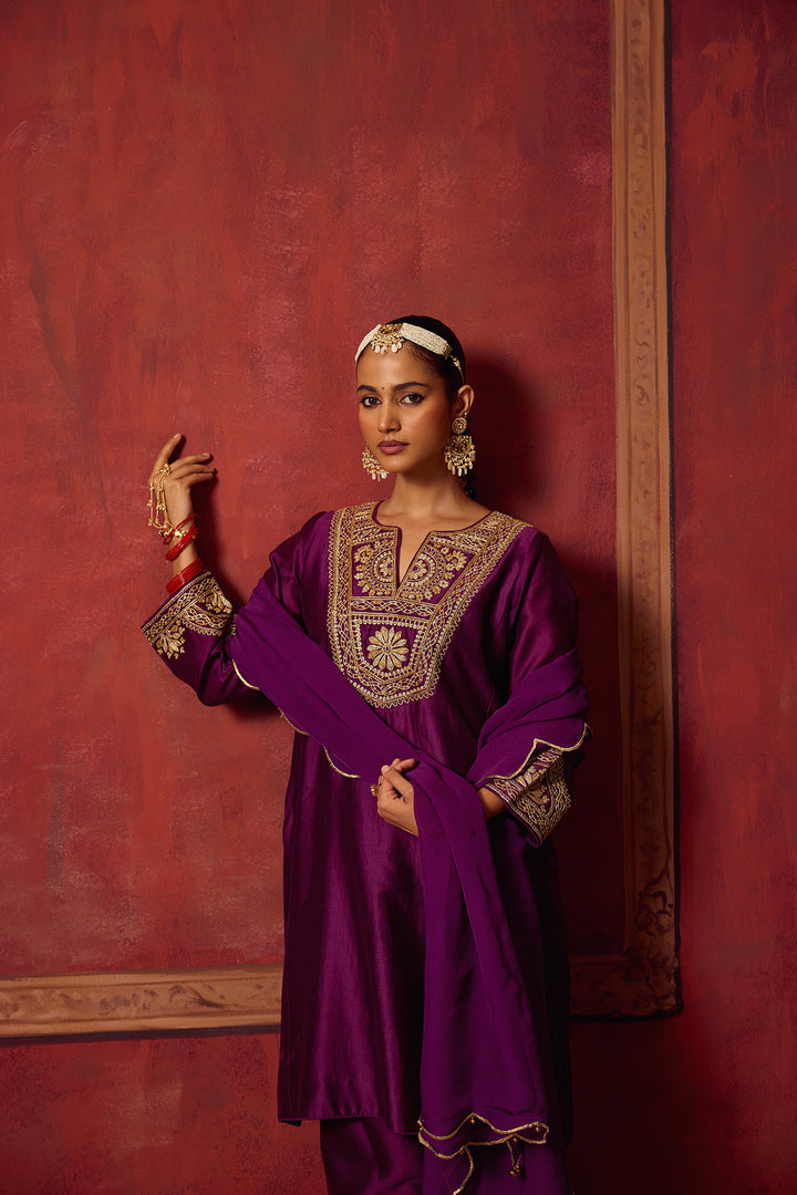 Raunaq Purple Kurta Set of 3