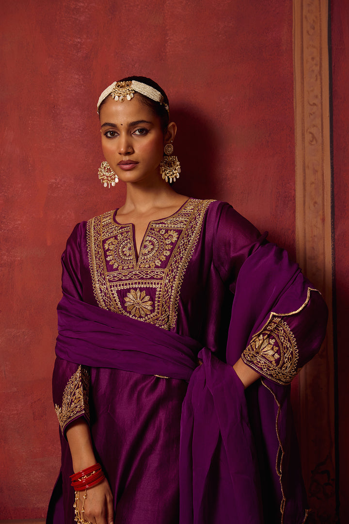 Raunaq Purple Kurta Set of 3