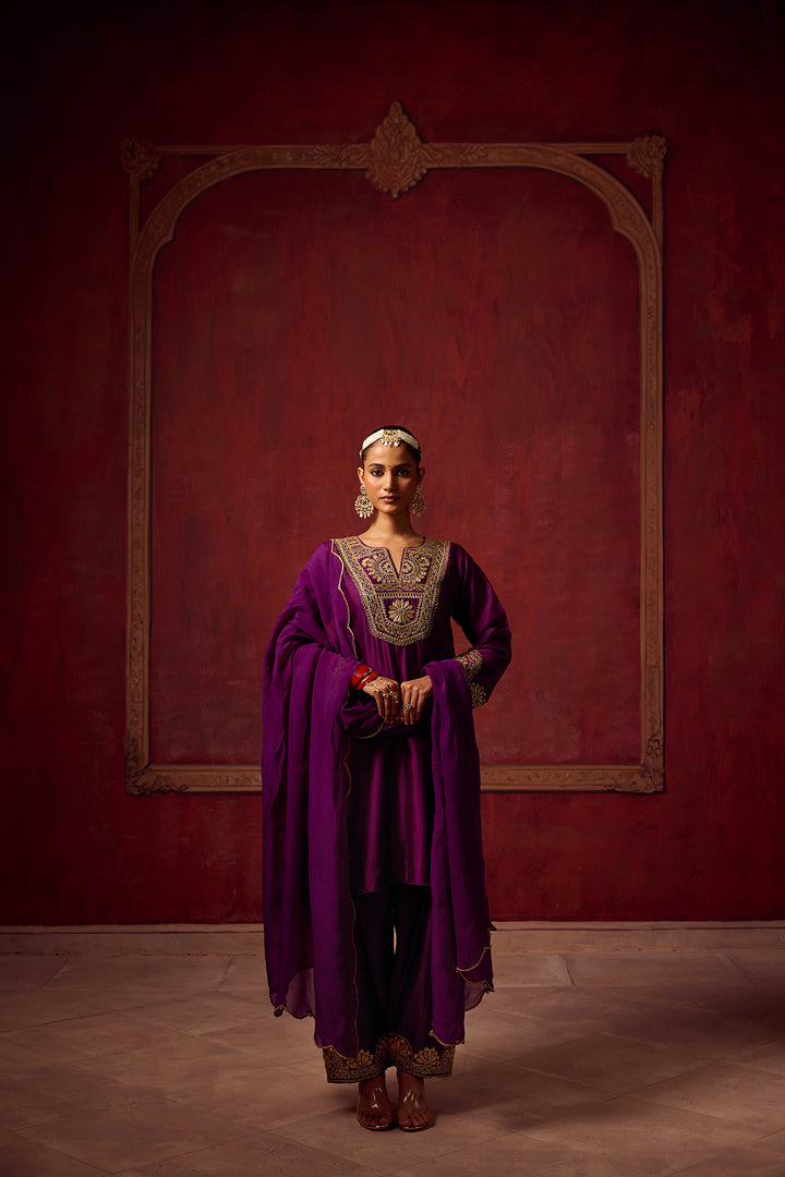 Raunaq Purple Kurta Set of 3