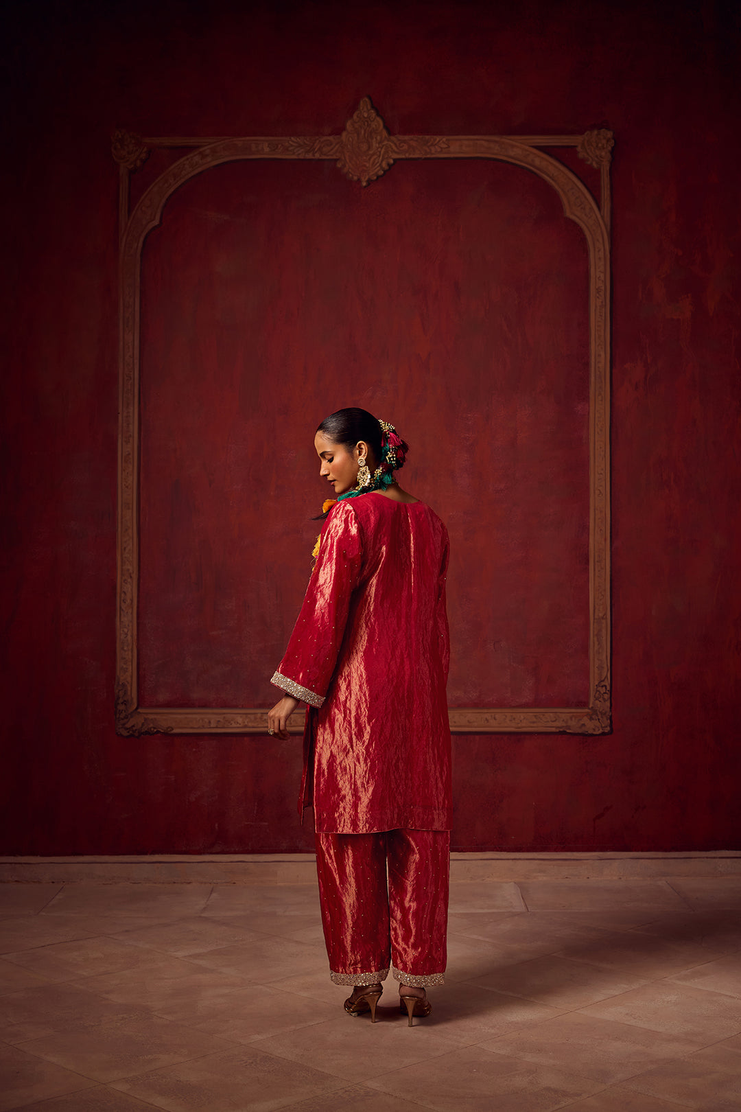 Kikli 2.0 Hot Pink Kurta Set with Orange Dupatta