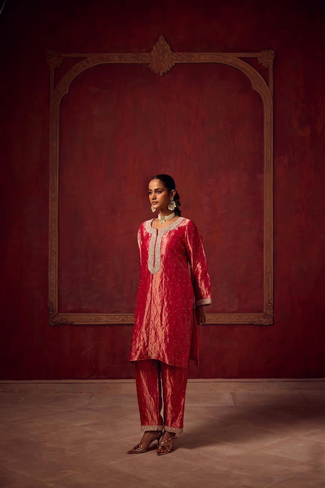 Kikli 2.0 Hot Pink Kurta Set with Orange Dupatta