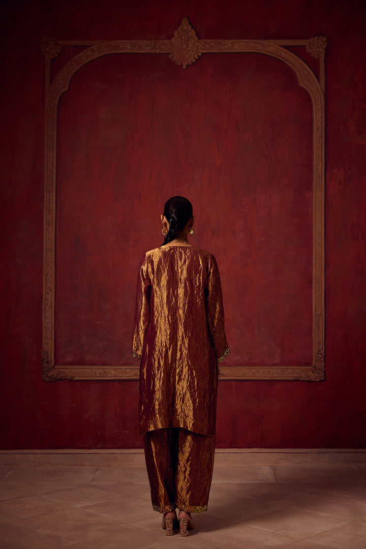 Kikli 2.0 Brown Gold Kurta set of 3