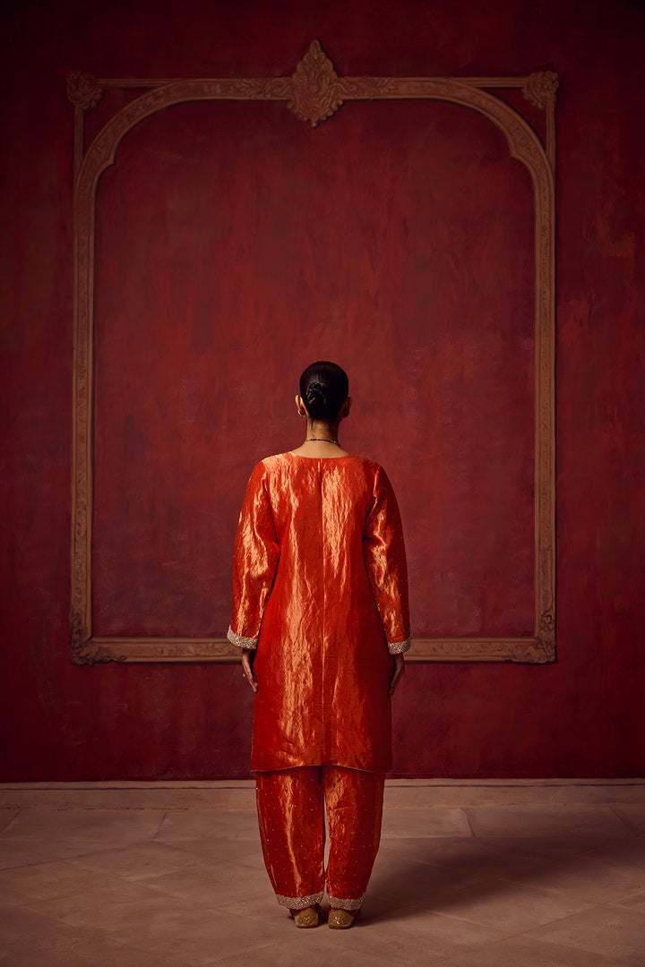 Kikli 2.0 Orange Kurta Salwar with Hot Pink Dupatta