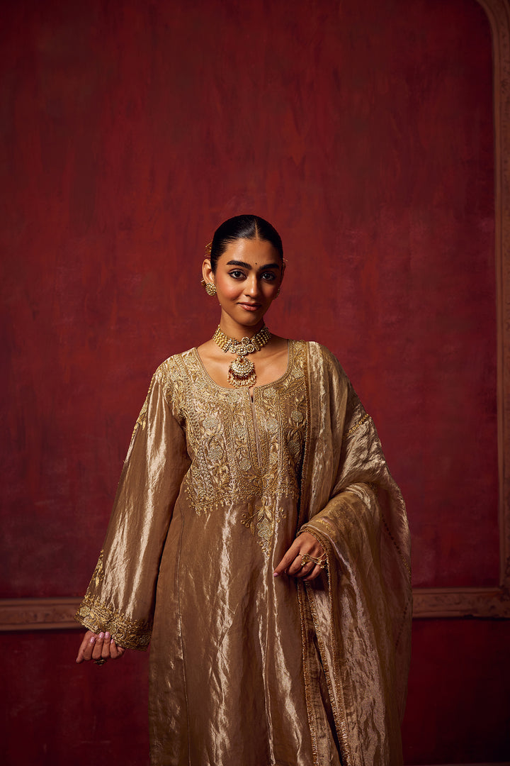 Pitara- Metalic Silver Tissue Kurta Set of 3