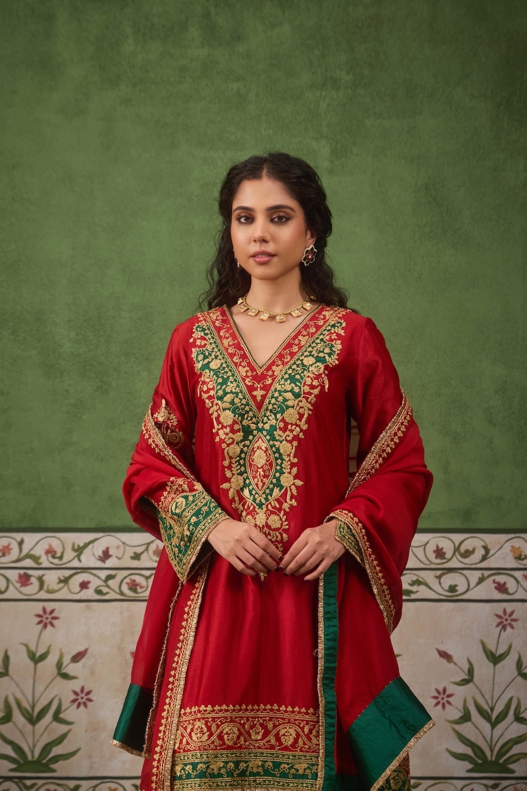 Inayat 2.0 Red Green Kurta Set of 3
