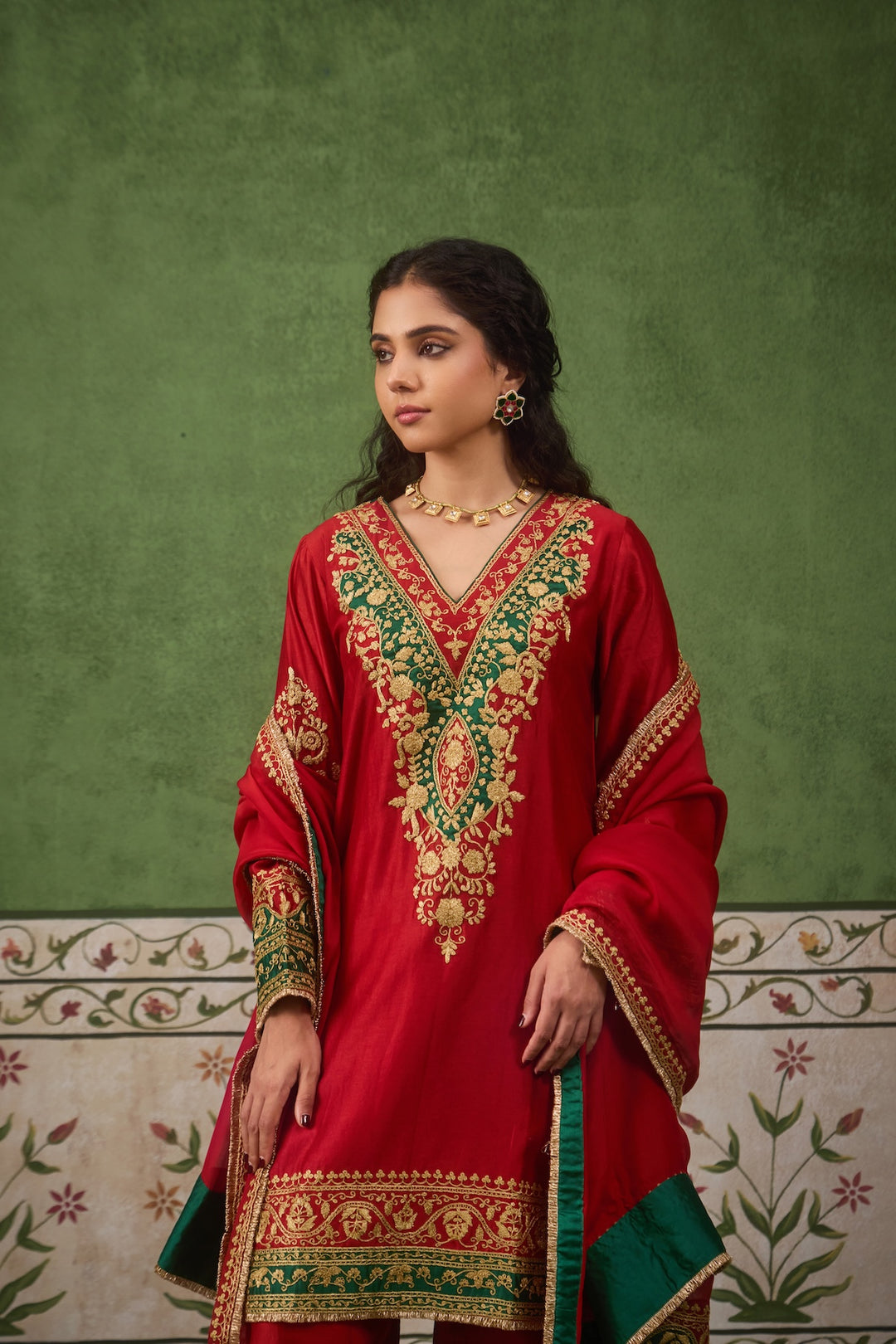 Inayat 2.0 Red Green Kurta Set of 3