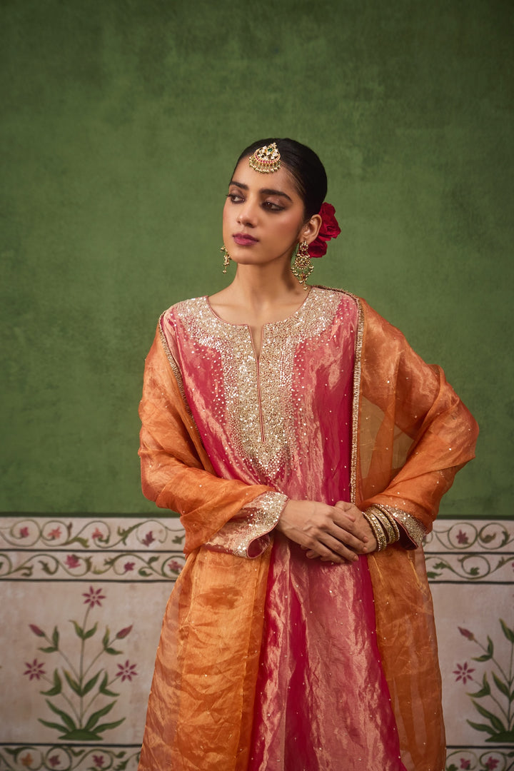 Kikli Hotpink with Orange Kurta Set of 3