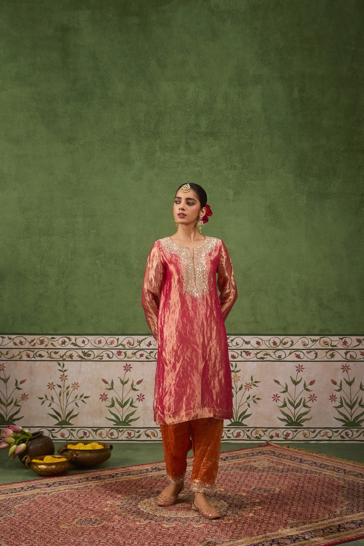 Kikli Hotpink with Orange Kurta Set of 3