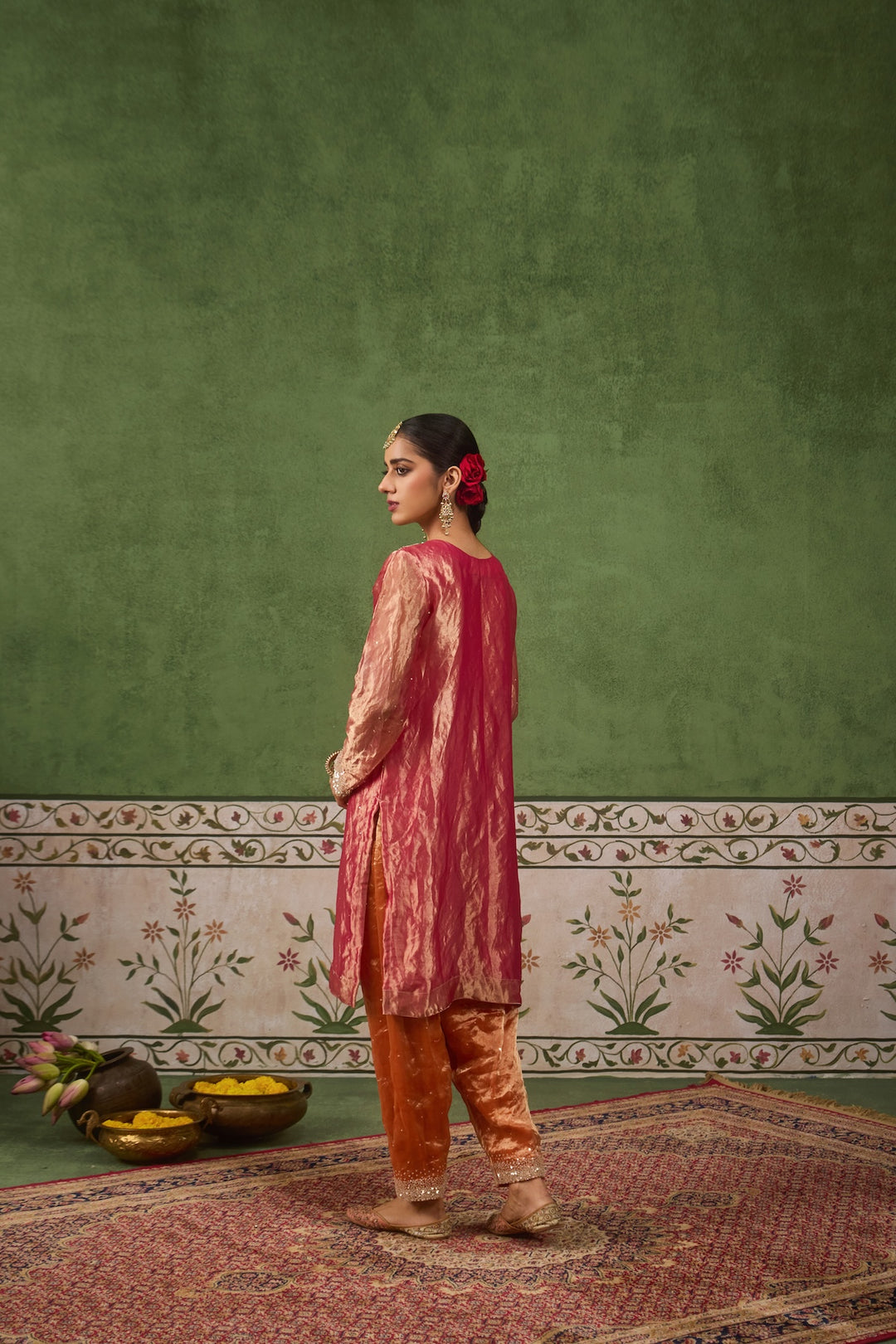 Kikli Hotpink with Orange Kurta Set of 3