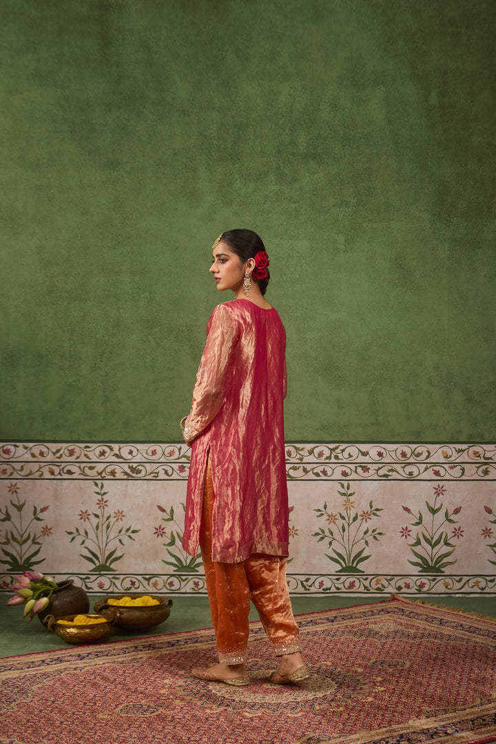 Kikli Hotpink with Orange Kurta Set of 3